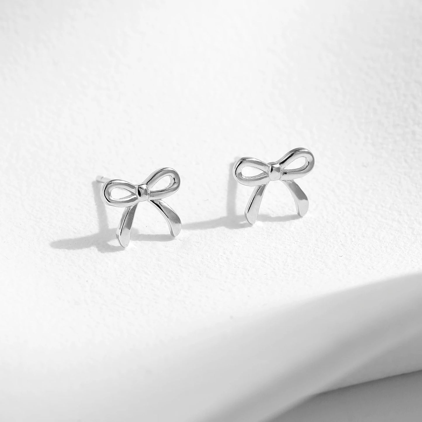 MODIAN Bowknot Earrings For Women 925 Sterling Silver Cute Simple Exquisite Hypoallergenic Stud Earrings For Women Fine Jewelry