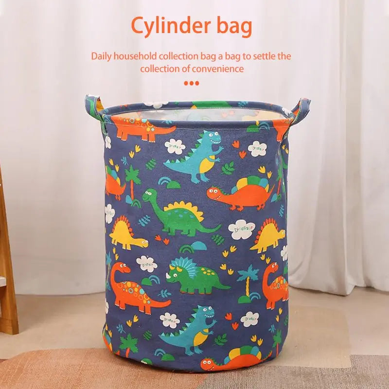 Hemasa Cotton Linen Dirty Laundry Basket Foldable Round Waterproof Organizer  Storage Basket