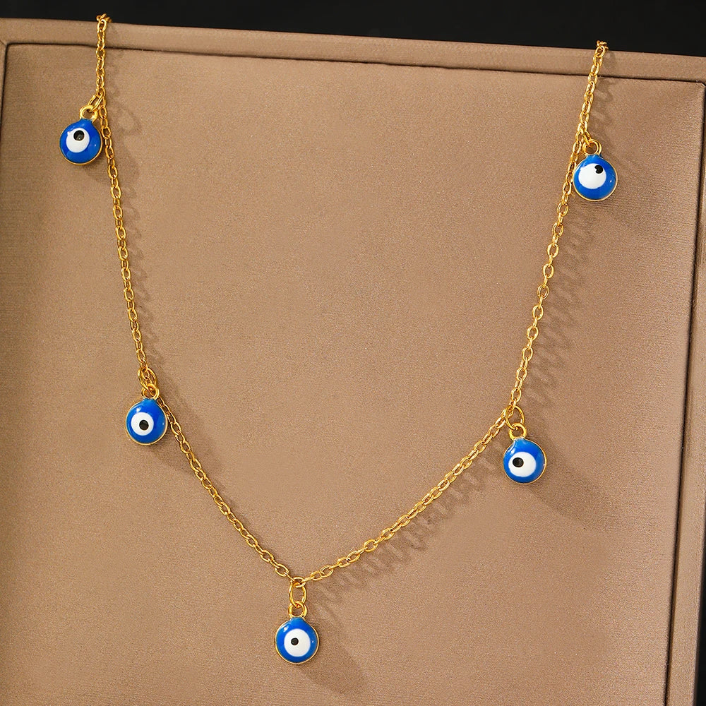 Stainless Steel Necklaces Europe And The United States Creative Devil's Eye Pendant Fashion Blue Eye Necklace For Women Jewelry