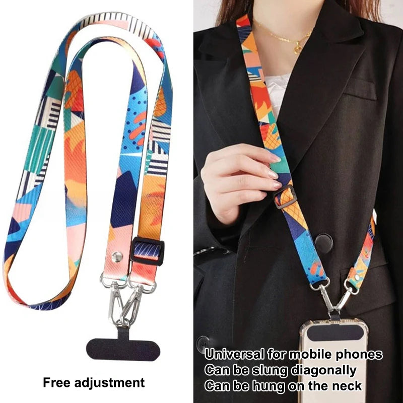 Universal Mobile Phone Lanyard, Adjustable, Neck & Crossbody Strap, Includes Anti-Loss Cable & Case Key Gasket