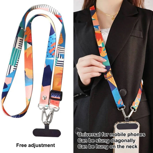 Universal Mobile Phone Lanyard, Adjustable, Neck & Crossbody Strap, Includes Anti-Loss Cable & Case Key Gasket