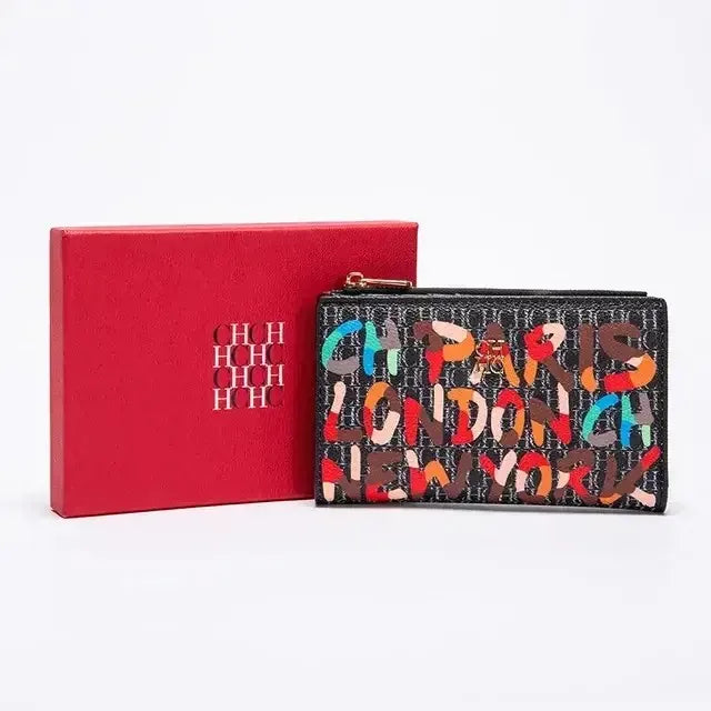 CH New Fashion Simple Card Holder Bag Luxury Brand Printed Women's Long Wallet Vintage Classic PVC Material 2025