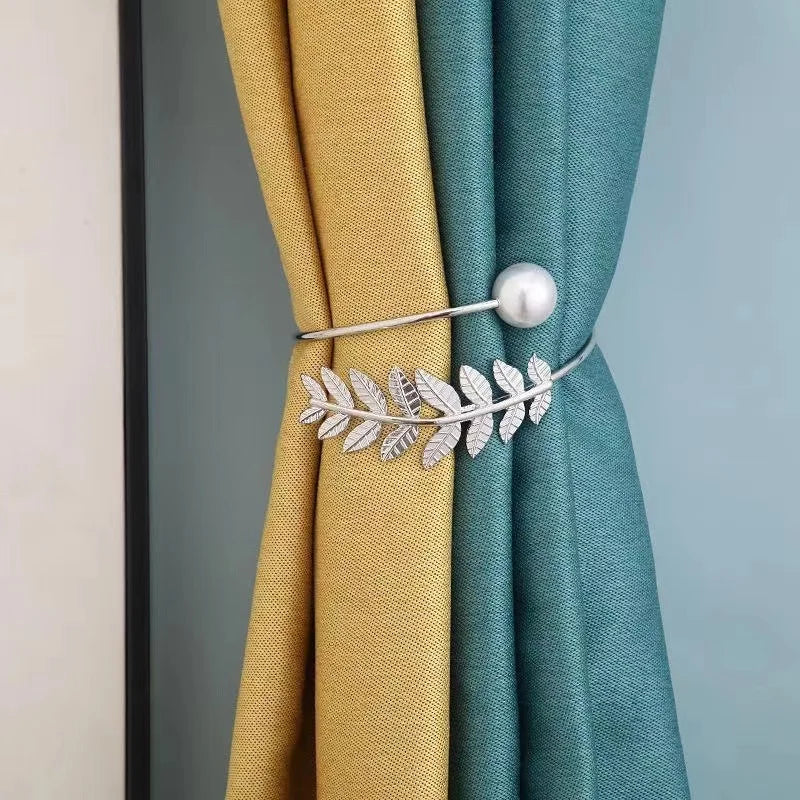 1Pc Curtain Tieback Bling Tree Leaf Feather Bandage Accessories Curtains Holder Buckle Tie Rope Home Decorative