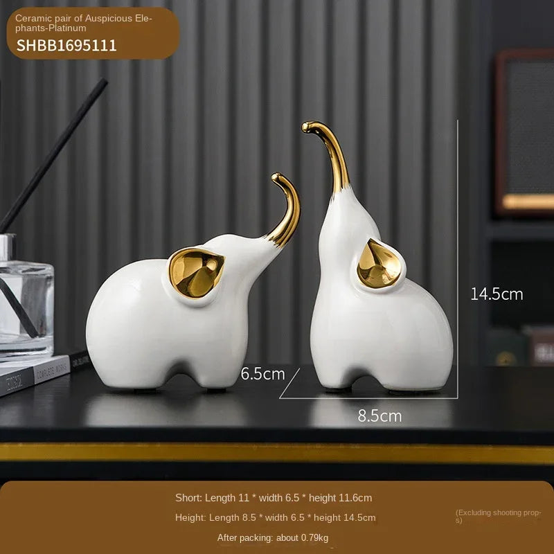 Resin Elephant Crafts for Living Room, Home Furnishings, Simple and Modern Decorations, Home Furnishings, Wine Cabinet