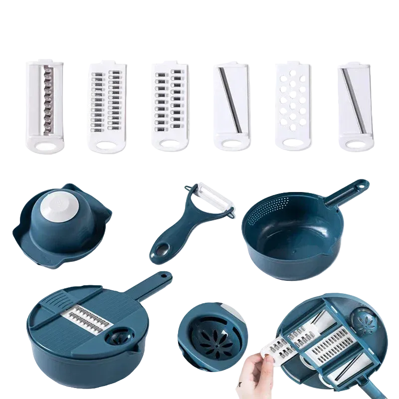 Tejesa 12 Functions Vegetable Chopper/ Carrots Potatoes Grater Vegetable Cutter /Slicer Potato Peeler /Manual Garlic Onion Chopper
