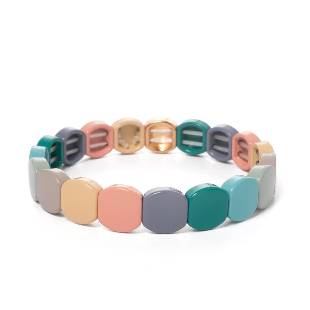 Hemasa Rainbow  Hexagon Beaded Tile Bracelet For Women