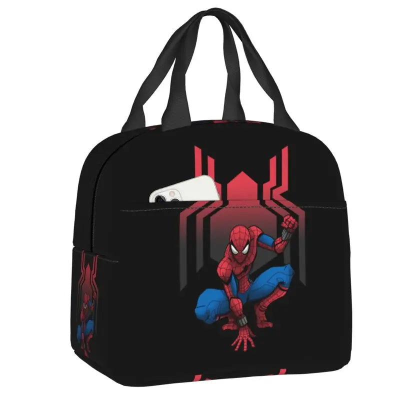 Custom Spider Man Lunch Bag Portable Cooler Thermal Insulated Lunch Box for Outdoor Camping Travel Multifunction Food Bento Box