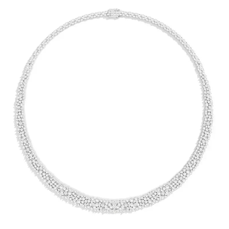 RP  Sterling Silver White Green Pink Circular Ring Earrings Bracelet Necklace Women Luxury Fashion Classic Banquet Jewelry