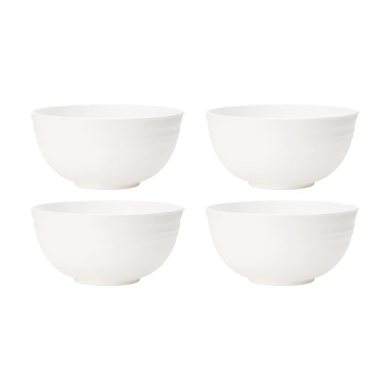 4/6/8pcs White serving bowl Reusable plastic cutlery for dessert snacks Easy to carry camping serving bowls when going out