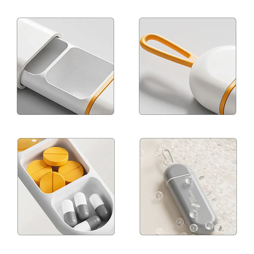 Hemasa  Portable Neat And Tidy Pill Management Travel Pill Dispenser Medicine Box Durable Sturdy Pocket Pill Box