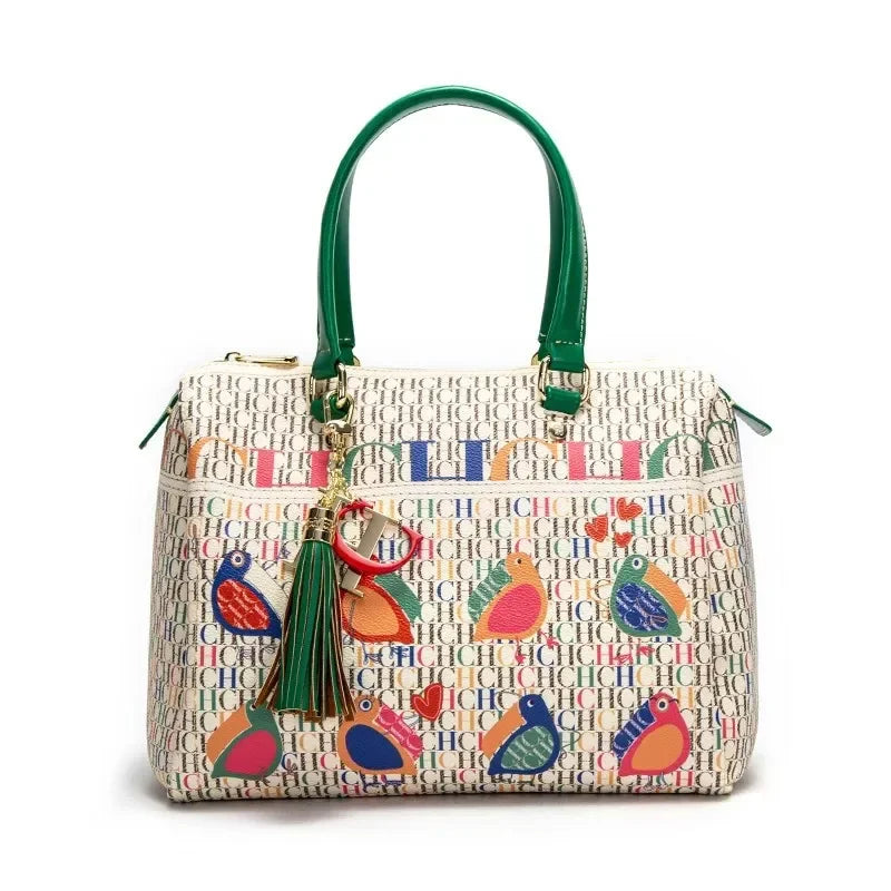 CH Women's Commuter Crossbody Bag 2025 Spring New Colorful Printed Women's Handbags Monogram Bronze Fashion Luxury Design