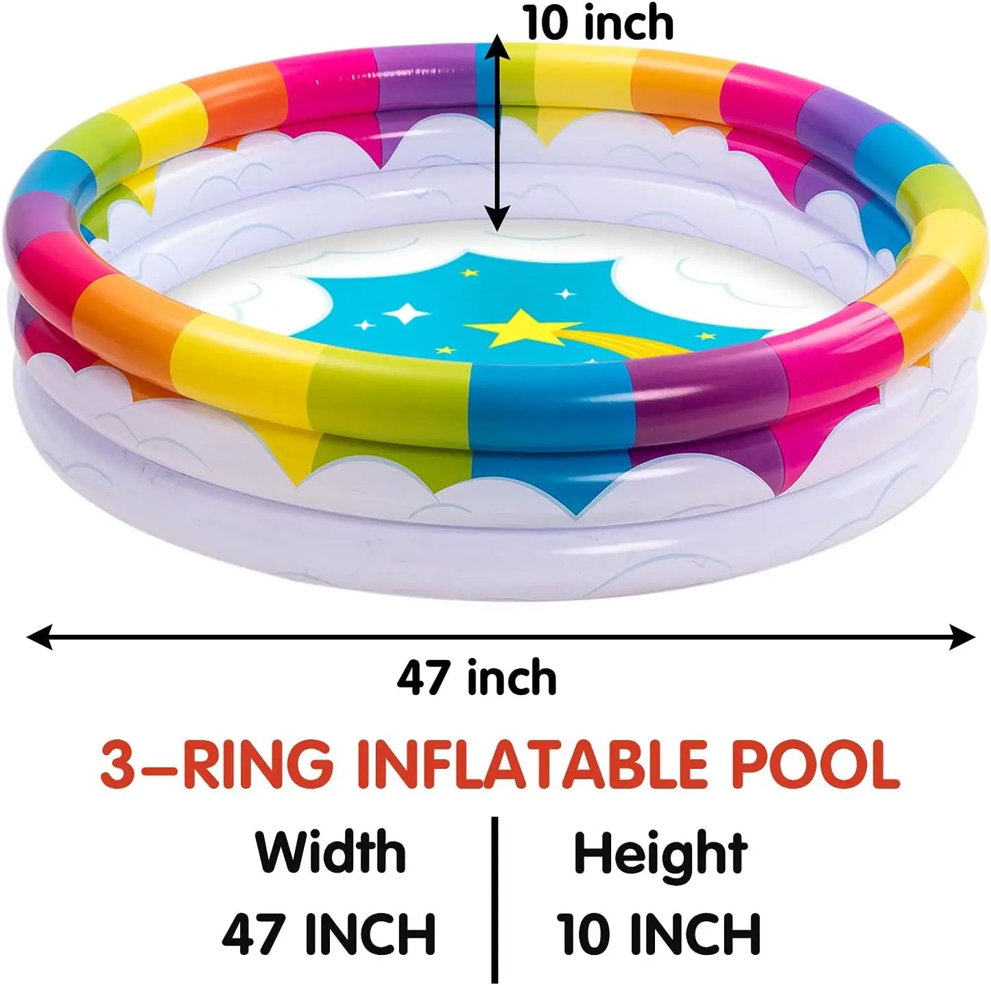 Hemasa Rainbow Unicorn Baby Removable Swimming Pool / Inflatable Pool for Children  for Summer Fun Ages 3+