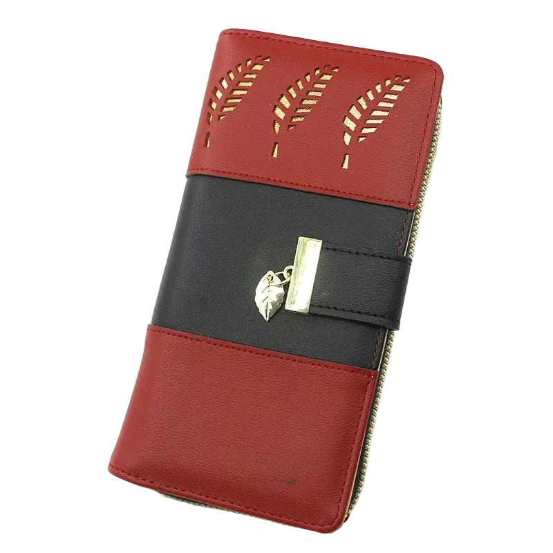 Tejesa Long Leaf Wallet Ladies Handheld Phone Bag Hollow out Design New Style Korean Version Bifold Money Clip