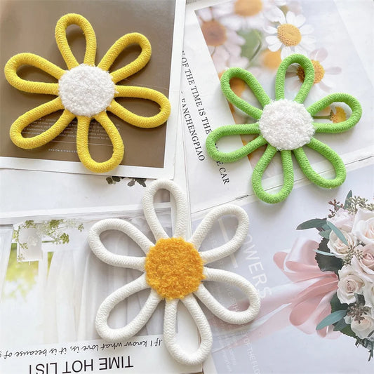 Cotton Rope Woven Daisy Flower Wall Ornament Bohemian Macrame Daisy Wall Hanging Decor Nordic Baby Kids Room Nursery Photo Props