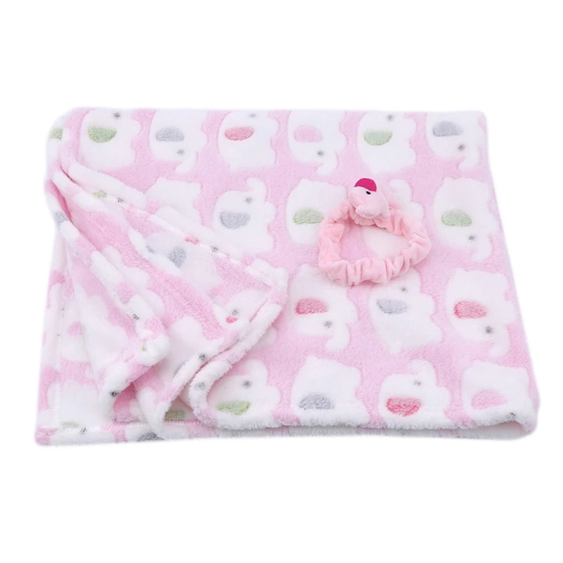 Hemasa pink and blue  Baby Blanket Cute Elephant  Newborn Elephant Air Conditioning Quilt Coral Velvet Pillow Quilt Dual-Use