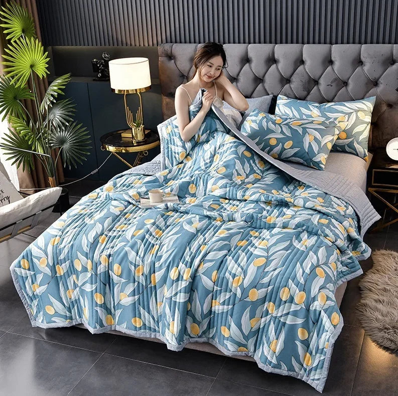 Summer Cool Quilt Air Conditioner Washed Cotton Quilt Student Single Summer Dormitory Spring and Autumn Thin Summer Quilt