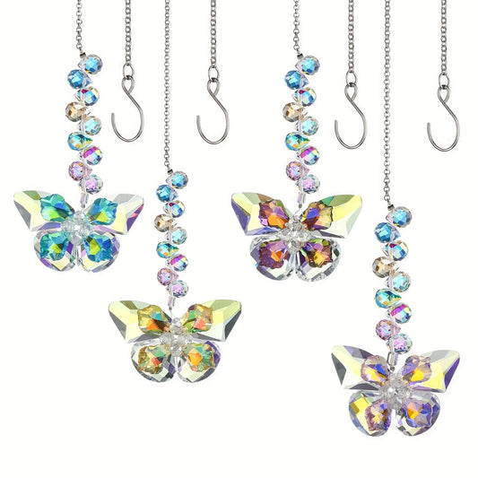 Tejesa 1/4 piece crystal butterfly sunflower hanging ornament/decoration/ rainbow maker sun catcher
