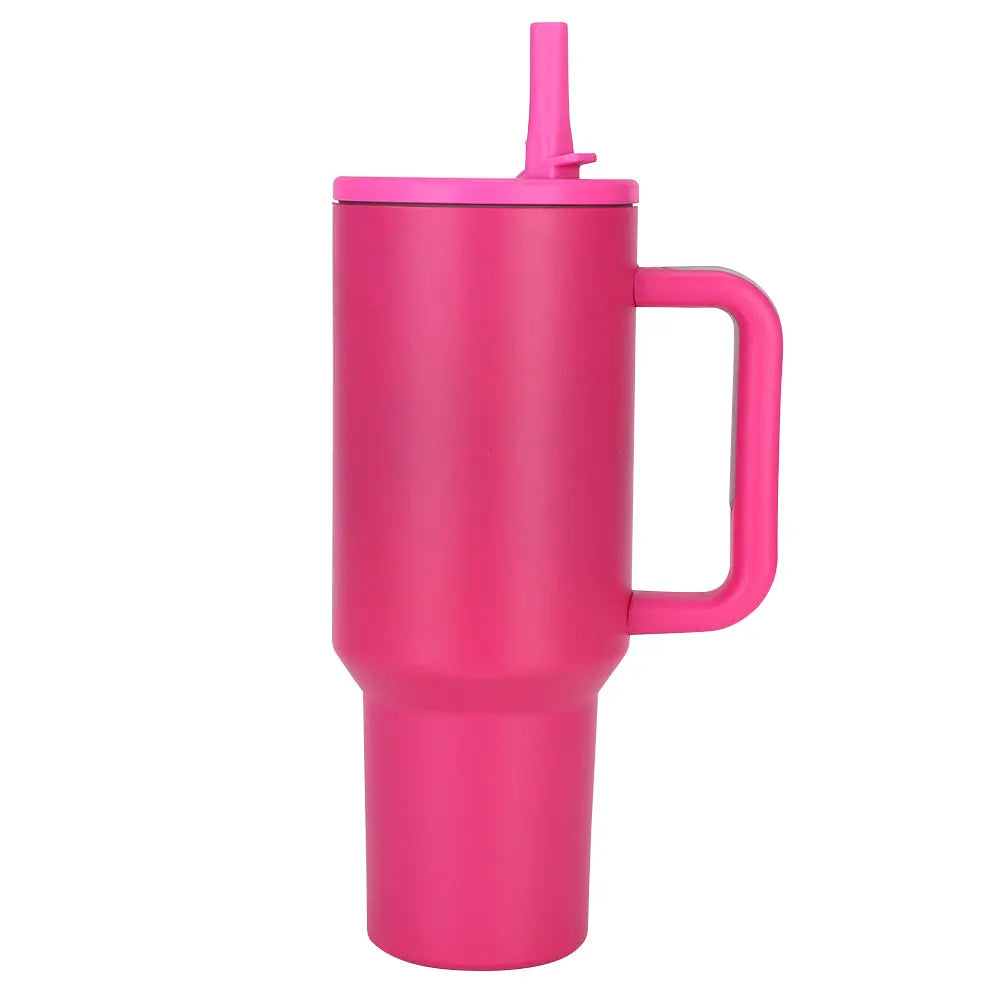 Hemasa Tumbler 40oz Stainless Steel Car Mug with Handle Straws For Thermal Iced Travel Vacuum Insulated Coffee Thermos Cup