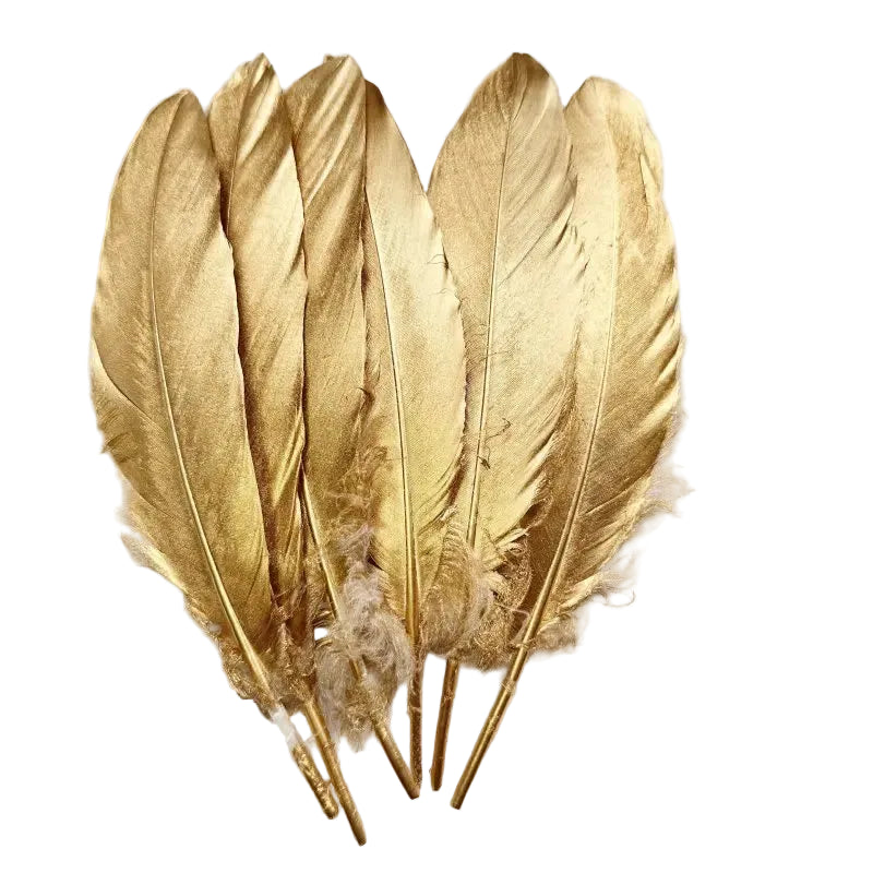 Tejesa 50pcs Goose Feathers Gold Silver Plume Craft Natural DIY Plumas Jewelry  Wedding Party Hats Home Decoration Accessories