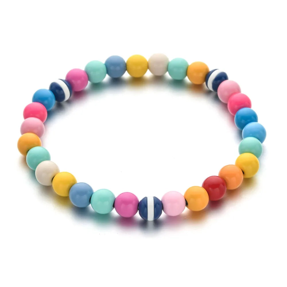 Hemasa Stretchable Femme Colors Enamel Bead Bracelet  for Women/Girls