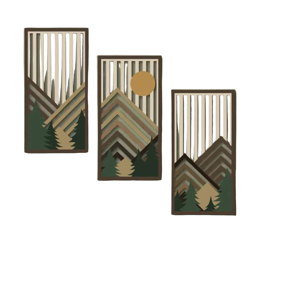 Hemasa 3pcs Wooden Wall Decor Set hollow wooden decoration, hanging wooden signs wall art decoration crafts