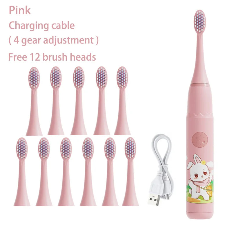 Children Sonic Electric Toothbrush Cartoon Kids With Replace The Toothbrush Head Ultrasonic Electric Toothbrush Sonic Brush Head