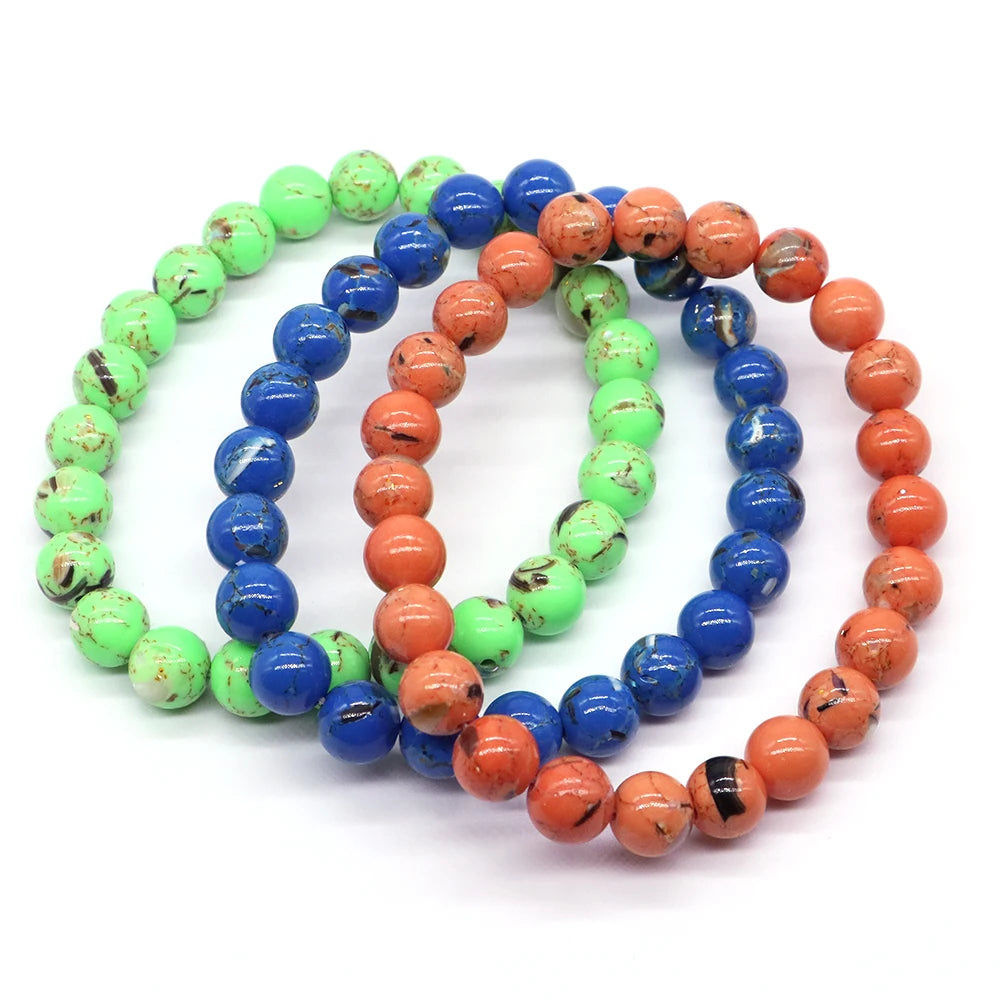 Hemasa Fashion Shell Turquoises Stone  Beads  Stretchable Bracelets  for Gift