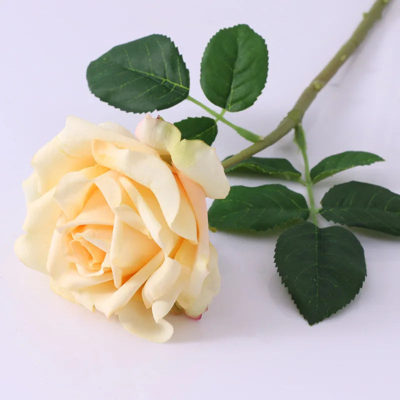 Real Touch Artificial Latex Rose Flowers Wedding Bridal Bouquet Home Dining Table Bedroom Study Garden Flower Arrangement Decor
