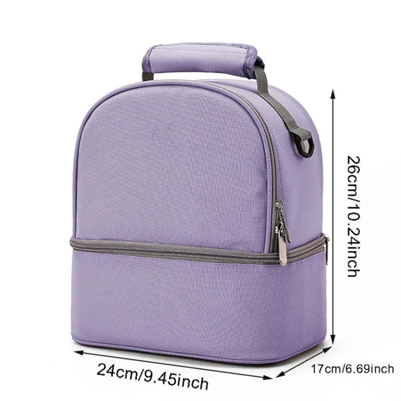Hemasa Lunch Bag Food Thermal Box Waterproof Office Cooler Lunchbox with Shoulder Strap Insulated Case