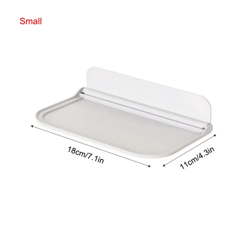 Hemasa Foldable Wall Shelf Bathroom Punch-free Wall-mounted Storage Rack Phone Holder