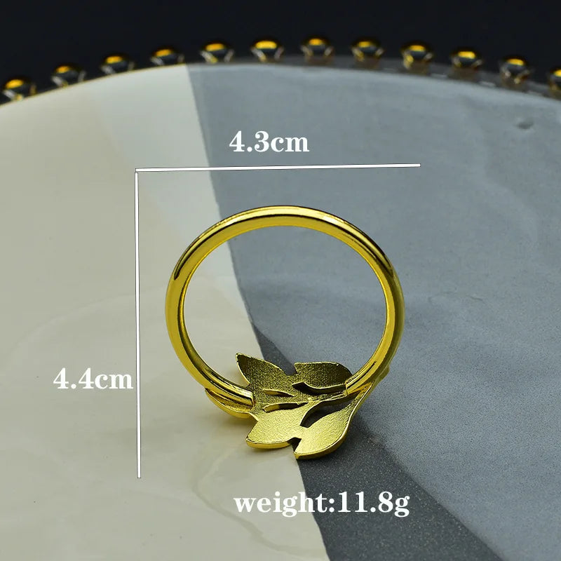 Hemasa 6 Pieces  Leaf Napkin Rings /Buckle Napkin Holder for Christmas