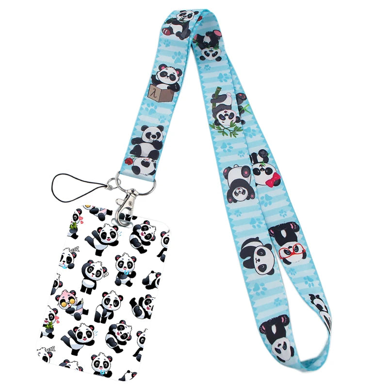 Tejesa  panda Lanyard Badge Holder ID Card /Lanyards Cell Phone Rope Key Lanyard Neck Straps Keychain