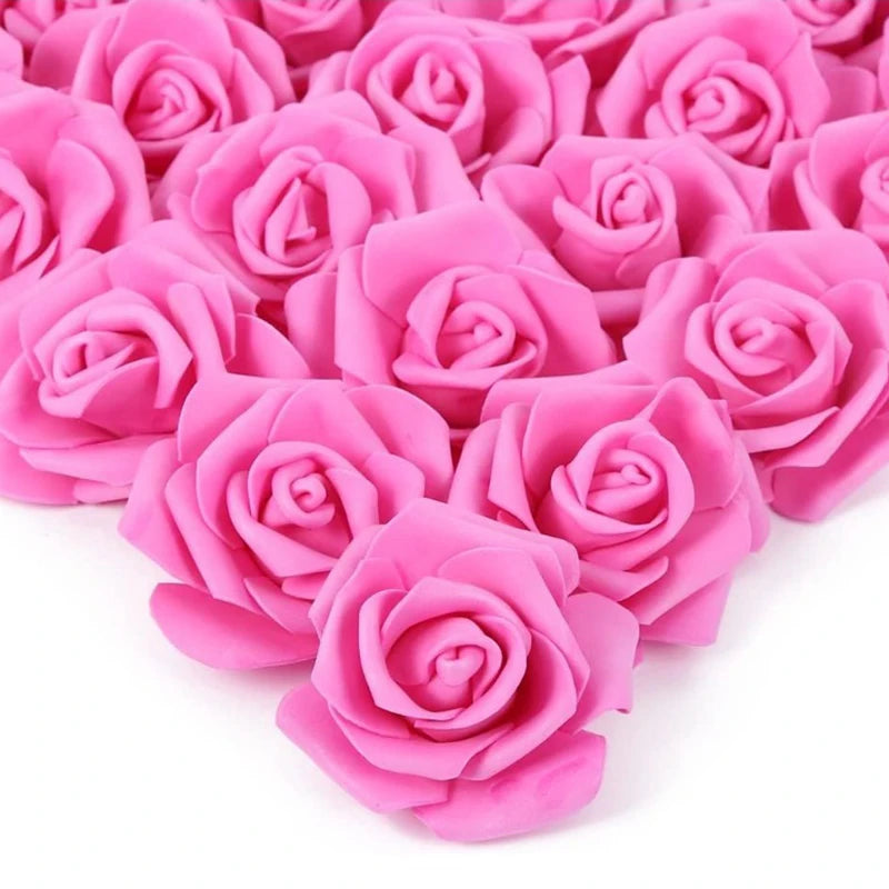 Tejesa 30/50Pcs Artificial Bridal Bouquet Foam Rose Flower Head Fake PE for Home Room Dceoration Party Wreath Accessories Wedding Decor
