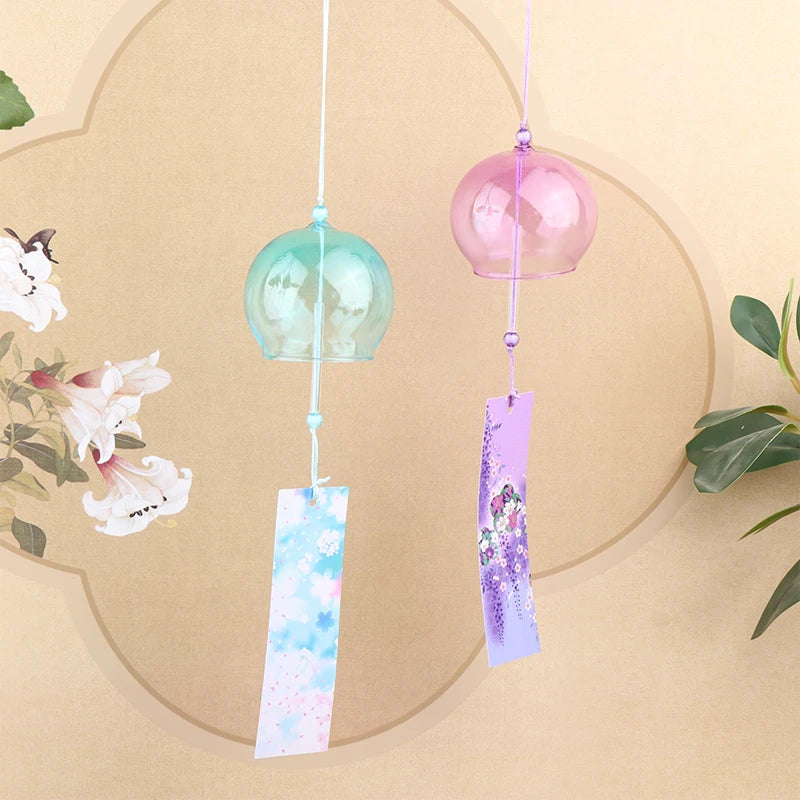 Hemasa 1pcs Japanese Style Wind Bells New Handmade Glass Wind Chime Birthday Gift  Home Decors Wind Chimes DIY Bookmark
