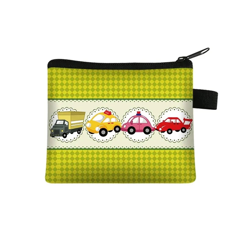 Tejesa Cartoon Coin Purse Keychain Zipper Pouch Kids Wallet Coin Bag Cute Excavator Purses and Handbags Small bag