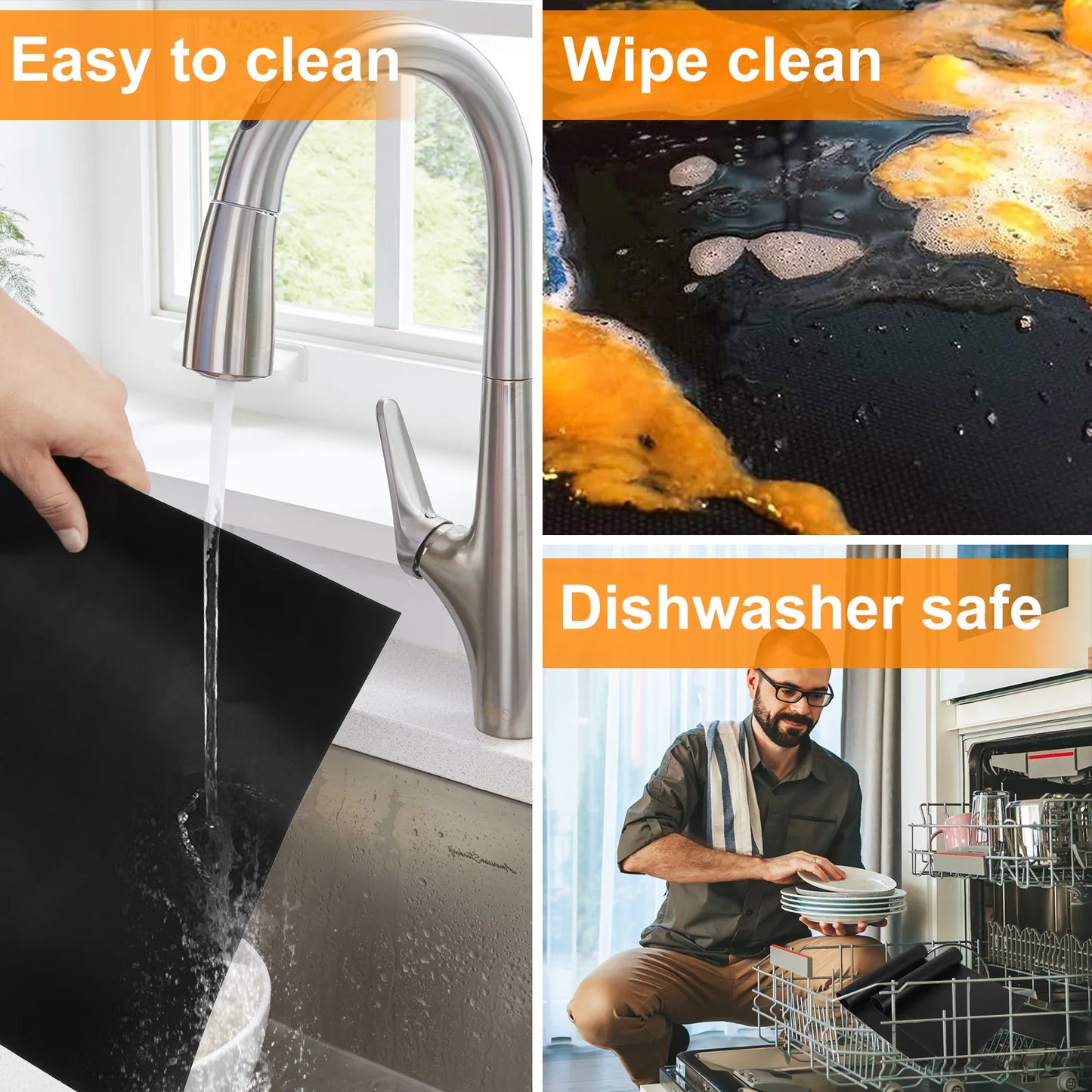 Tejesa 8/4Pcs Oven Protector Pad Grill Anti-leak Mat DIY Cuttable Oven Pad Kitchen Microwave Stove Grill Protective Pad Air Fryer Liner