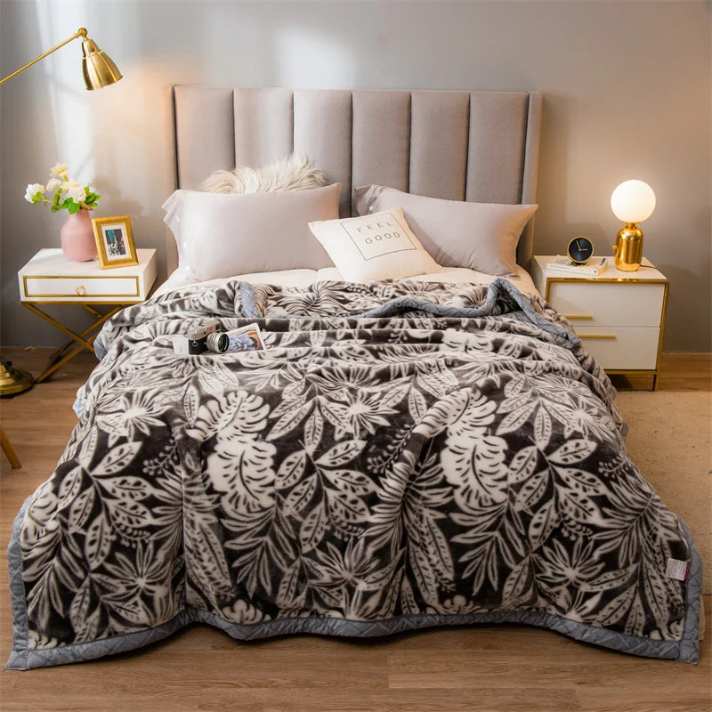 Hemasa New Flower Pettern  Pluffy warm blanket   150/180/200cm