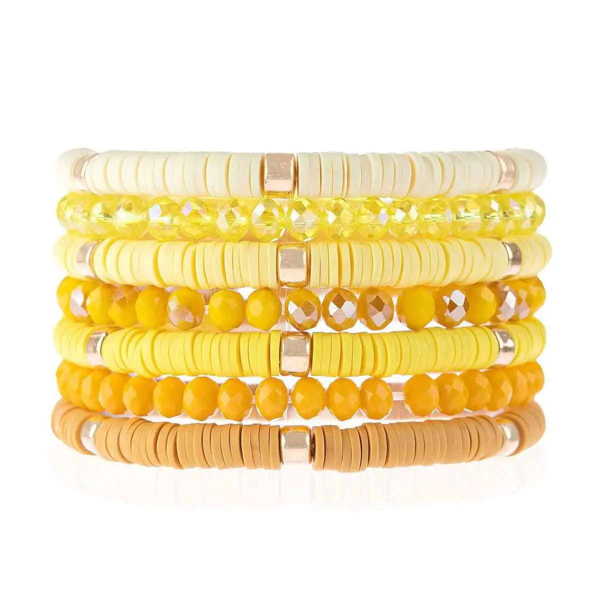 Hemasa   Set of 7 Polymer Clay Beads  Bracelet