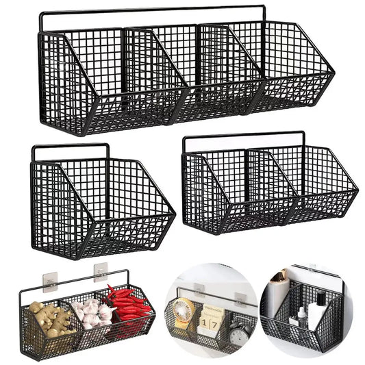 Tejesa Wall-mounted Kitchen Storage Basket  Partition Storage Rack for Kitchen Ingredients Sorting Storage Basket