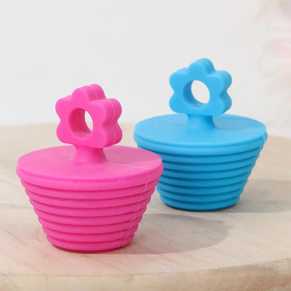 Hemasa 2Pcs Silicone Drain Stopper Universal Bathtub Plug Shower Bath Tub Sink Drains Replacement Bathroom Accessories