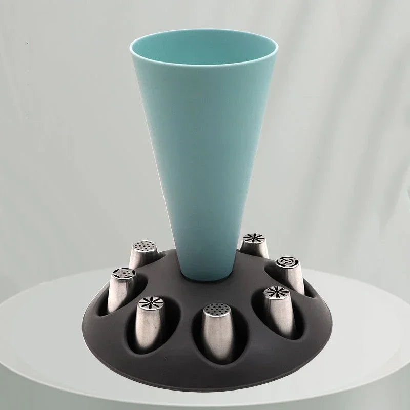 Piping Bag Nozzles Storage Rack Stand With 8 Slots Large Capacity Pastry Bag Mounting Holder Organizer Baking Accessories