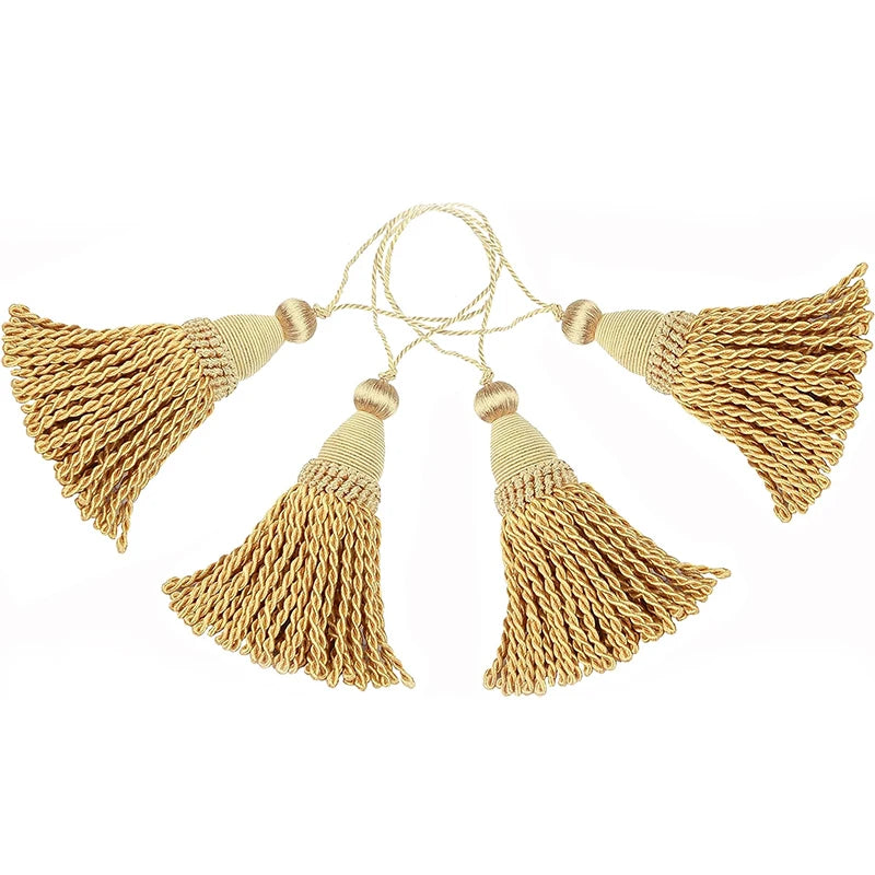 4 & 2Pack Tassel Key Tassel with Loops Handmade Twisted Tassel Craft DIY Accessories for Home Decoration Tassels for Crafts