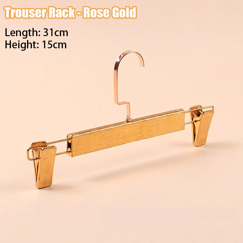 5PCS Gold Non-Slip Clothes Hanger,Adult Suit Hangers with 3CM Wide Shoulder,Closet Storage Rack for Coat T-Shirts Sweater Pants