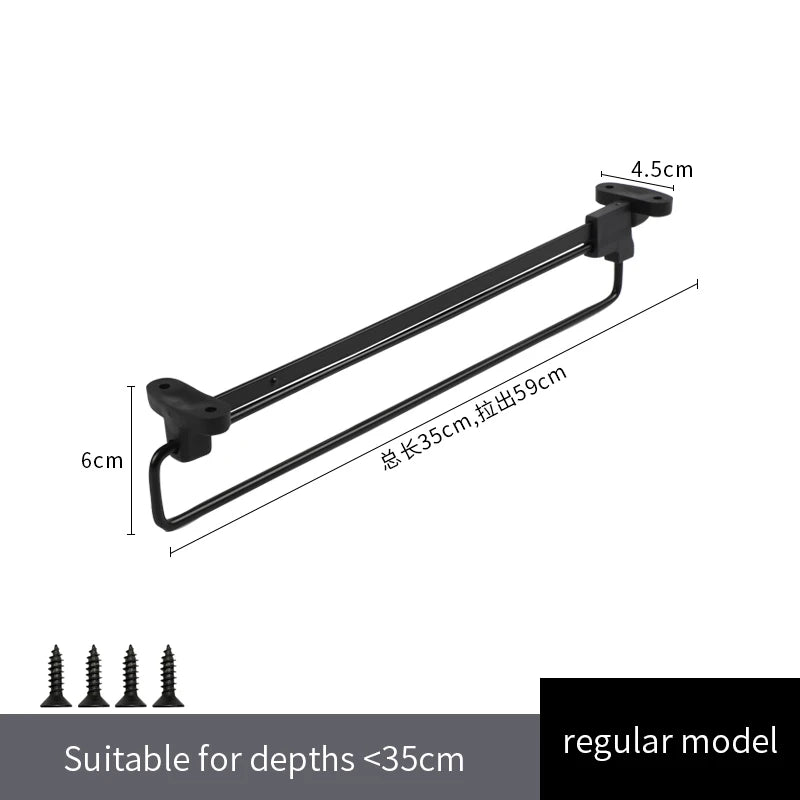 Hemasa  Closet Top Telescopic Storage Rods Closet Interior Pants Clothes Organizer Partition Hangers