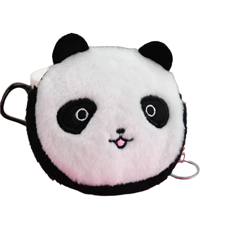 1PC Small Headphone Mini Wallet Money Bag Kids Gift Cute Animal Plush Coin Purse Zipper Change Purse with Keychain Pendant Bag