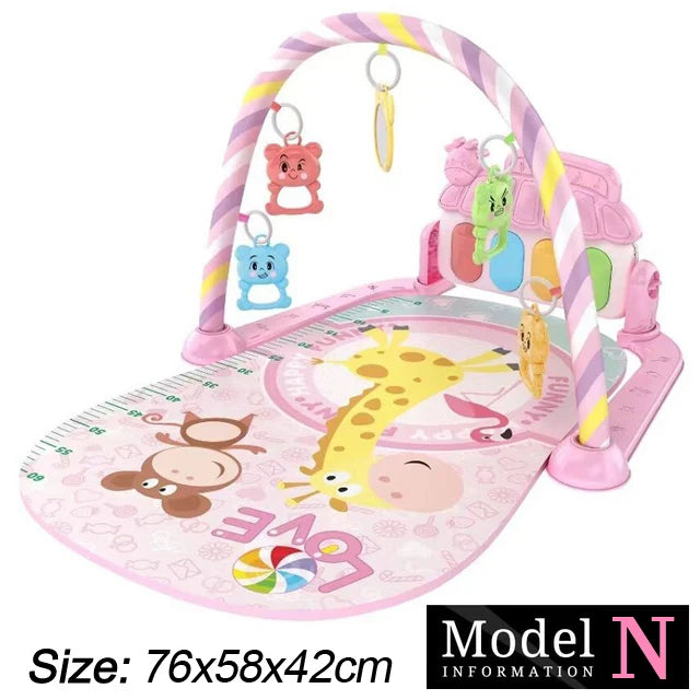 Tejesa Baby Fitness Stand Music Play Gym Activity Toys/ Newborn Piano Crawling Blanket Pedal Game Pad Early Education 0-36 Months Gifts