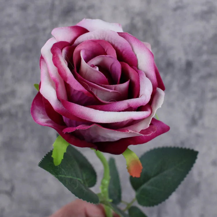 Hemasa 10Pcs Artificial Velvet Rose Flower Branch Wedding Decor Party Scence Layout Bride Holding Flowers Home Decoration Rose Flowers