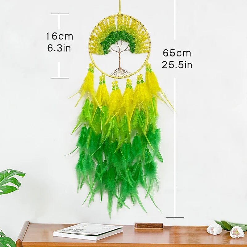 Hemasa  Hand-woven Crystal Wind Chime Hanging  Dream Catcher  For Living Room Bedroom Creative Festival Holiday Gifts Home Decor