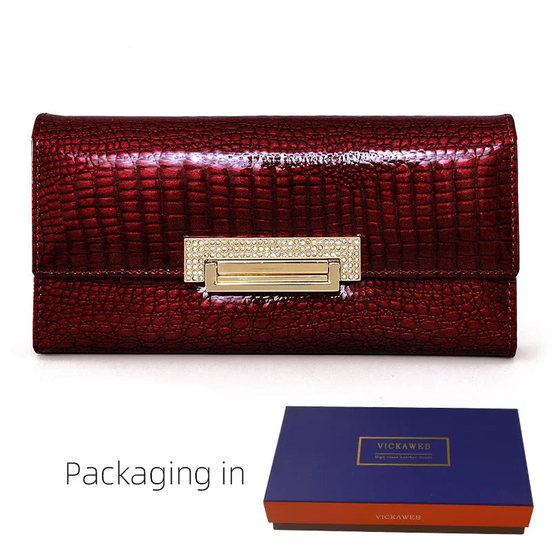 Tejesa  Women Wallet Leather Female Purse Fashion Diamonds Hasp Coin Pocket Long Design Clutch Ladies Money Bag