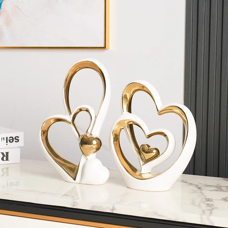 Tejesa Heart-Shaped Modern Minimalist Decor - Luxury Home Accent for Living Room, Entryway, Wine Bar & TV Cabinet